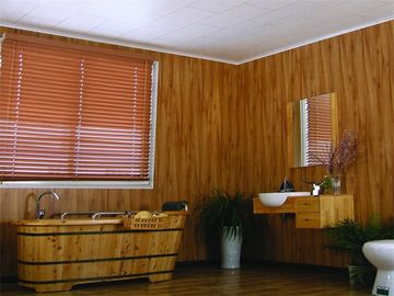 چوبی پانل های تزئینی روکش پانل، قابل بازیافت Pvc دیوار پوشش 250 * 8mm