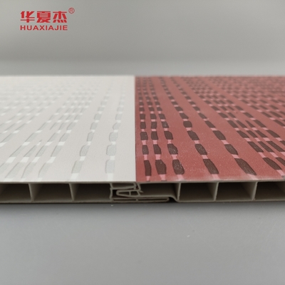 طرح مدرن پنل دیواری pvc لایه دار پنل pvc wpc رنگ خاکستری و قرمز برای تزئین هتل