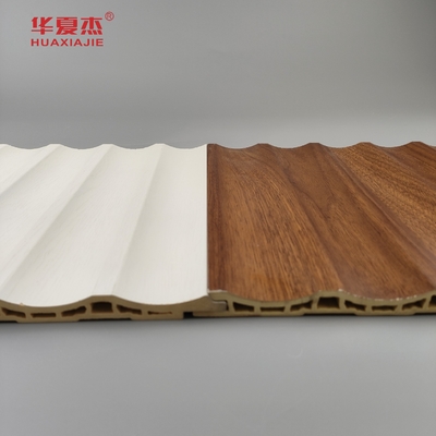 پنل دیواری Wpc لایه دار پنل PVC فلوت سفید چوب دانه پنل Wpc خانه / دفتر تزئینات