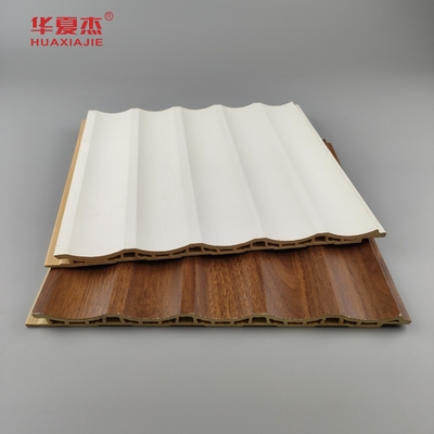 پنل دیواری Wpc لایه دار پنل PVC فلوت سفید چوب دانه پنل Wpc خانه / دفتر تزئینات