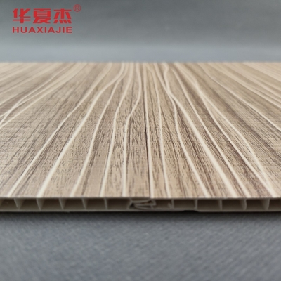 پانل دیواری جدید طراحی شده از PVC 250x5mm پانل دانه های چوبی PVC برای دکوراسیون اتاق نشیمن